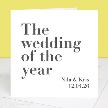 Wedding Of The Year Personalised Wedding Card, 3 of 3