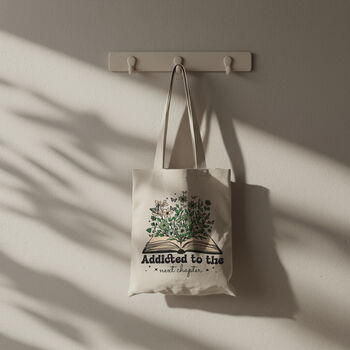 Addicted To The Next Chapter, Cotton Tote Shoulder Bag, Book Gift, 4 of 8