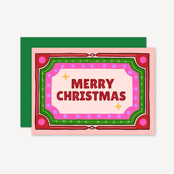 Retro Colourful Merry Christmas Card, 2 of 2