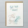 Get Well Soon Mouse With Flowers Greeting Card, thumbnail 2 of 2