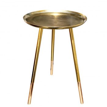 Copper Table With Brass Tipped Legs, 4 of 4