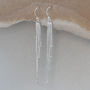 Sterling Silver Cascading Chain Drops Dangly Earrings, thumbnail 3 of 4
