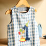 Baby Boy’s First Birthday Romper – Blue Gingham Cotton, thumbnail 3 of 10