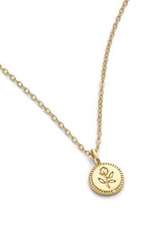 Dainty Gold Plated Rose Coin Flower Necklace, 4 of 7