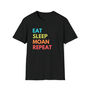 Eat Sleep Moan Repeat Mens T Shirt, thumbnail 4 of 5