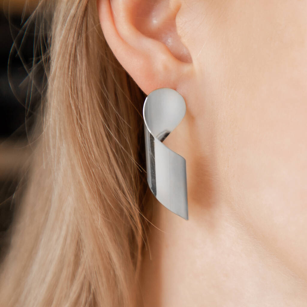 Twisted Drop Metal Earrings By Brand X