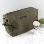 Personalised Men’s Vintage Waxed Canvas Wash Bag, thumbnail 3 of 9