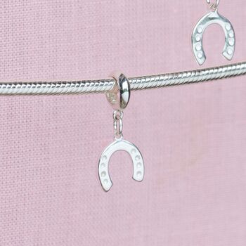 Sterling Silver Lucky Horseshoe Charm, 4 of 7