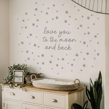 Love You To The Moon And Back Fabric Wall Sticker, 2 of 7