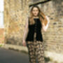 Brown Leopard Print Knit Wide Trousers, thumbnail 3 of 9