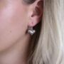 Sterling Silver Pebble Heart Drop Earrings, thumbnail 4 of 8