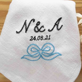 Personalised Embroidered Wedding And Anniversary Napkins, 4 of 4
