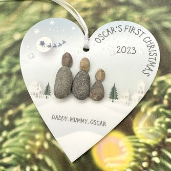 Personalised My First Christmas Pebble Bauble, 3 of 3