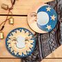 Wooden Celestial Moon And Stars Mini Bohemian Wall Mirrors Set Of Two, thumbnail 1 of 6
