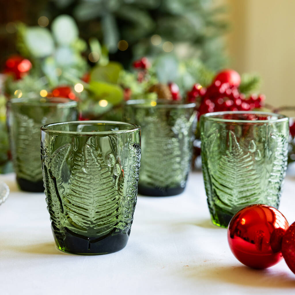 Cactus Set of Four Glass Cups