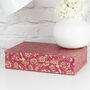 Hedgerow A4 Storage Box Mulberry And Gold Print, thumbnail 1 of 1