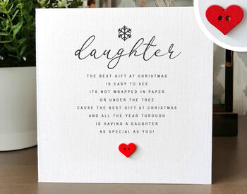 Personalised Christmas Card For Special Daughter, Handmade, 3 of 4