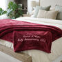 Personalised Ruby Wedding Anniversary Ruby Red Blanket, thumbnail 1 of 6
