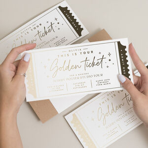 Golden Ticket Gift Voucher By Twist Stationery | notonthehighstreet.com