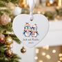 Personalised Penguin Christmas Heart Ceramic Decoration, thumbnail 1 of 4