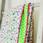 Handmade Block Print Dohar Blanket | Neon Stars, thumbnail 2 of 3
