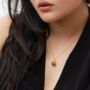Tiger Eye Gemstone 18k Gold Plated Necklace, thumbnail 1 of 3