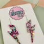 Teal, Purple And Black Glitter Lightning Bolt Earrings Small And Large / Galaxy Gift Celestial Statement Gift / Alt Style Gift, thumbnail 2 of 8