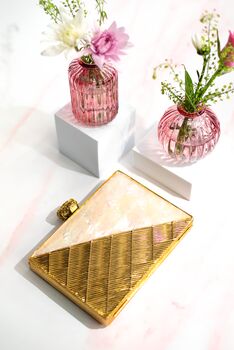 Elayna Mother Of Pearl Gold Clutch, 9 of 9