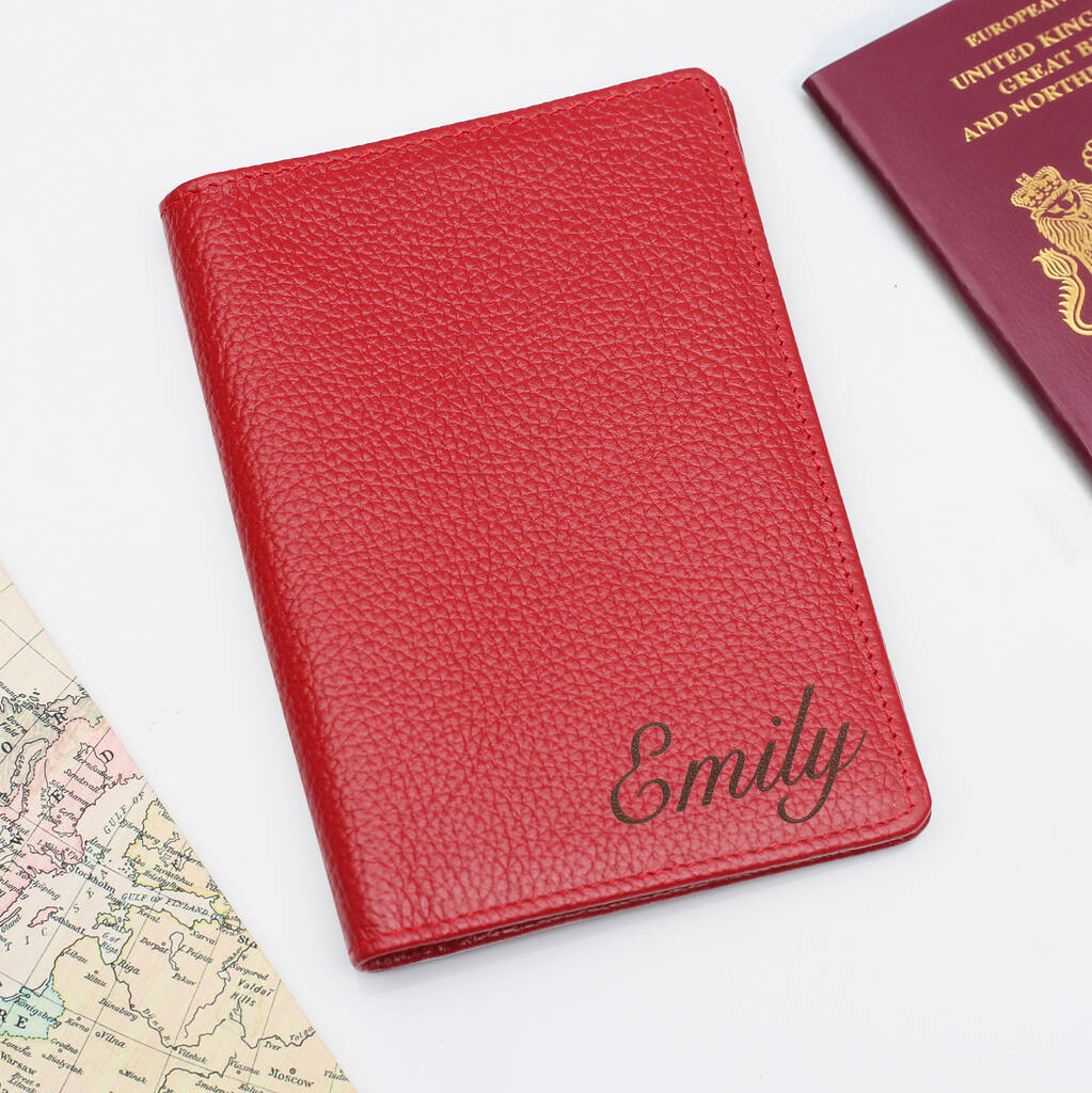Personalised Luxury Leather Name Travel Document Holder By Hurleyburley