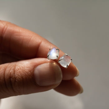 Rainbow Moonstone Teardrop Studs, 3 of 11