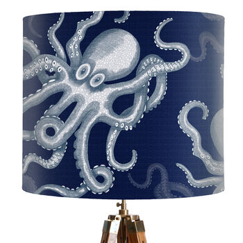 Octopus Lamp Shade, Random White On Blue, 4 of 9