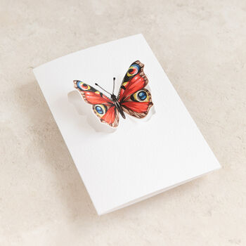 Peacock Butterfly Watercolour Pop Out Card, 2 of 3