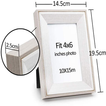 White And Grey Natural Oak Wood Photo Frame, 2 of 7