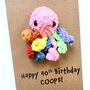 Personalised Name Age Octopus Crochet Birthday Card Handmade, thumbnail 4 of 12