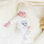 Personalised Welcome To The World Babygrow Baby Gift, thumbnail 3 of 9