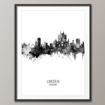 Lincoln Skyline Portrait Print And Box Canvas, 4 of 5