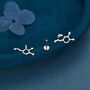 Happiness Molecules Dopamine 16 G Flat Back Labret Earrings In Sterling Silver, thumbnail 7 of 12