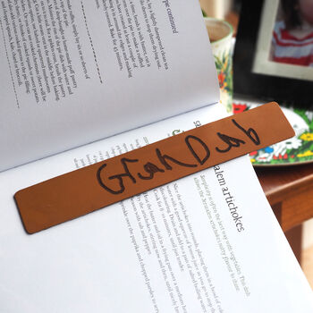 Personalised Grandparents Leather Bookmark, 2 of 7