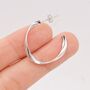 Twisted Strip Mobius Band Large Semi Hoop Stud Earrings, thumbnail 3 of 12