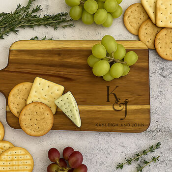 Personalised Couples Name Cheese Serving Board | Anniversary, Wedding Gift, Engraved, 3 of 6