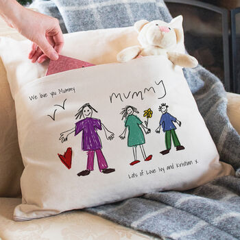 Personalised Hand Drawn Mother's Day Cushion, 2 of 3