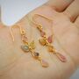 Pink Tourmaline Dangle Drop Earrings, thumbnail 4 of 4