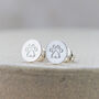 Sterling Silver Paw Print Stamped Studs, thumbnail 1 of 2