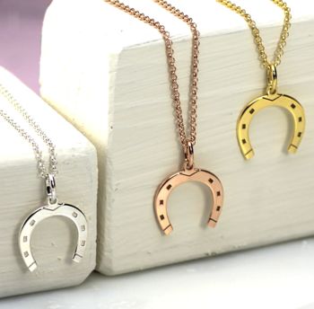 Lucky Silver Or Gold Horseshoe Necklace, 8 of 8