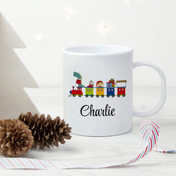 Personalised Christmas Train Kids Polymer Mug, 5 of 5