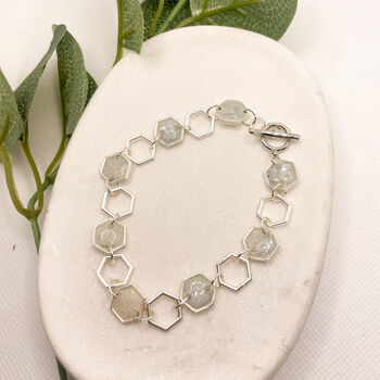 Translucent Grey Marbled, Elegant Statement Bracelet, 8 of 12