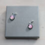 Pale Pink Round Glass Drop Earrings, thumbnail 2 of 10