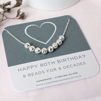 80th Birthday Necklace, Lydia, Sterling Silver, 3 of 4