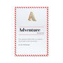 A Is For Adventure Enamel Pin Badge And Card, thumbnail 4 of 5