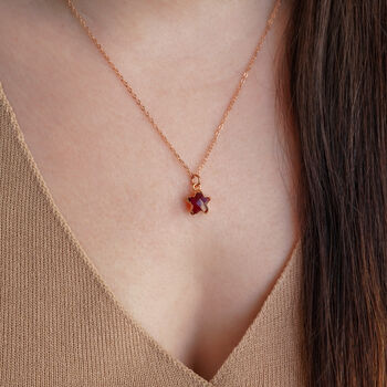 Natural Garnet Star Necklace, 3 of 11